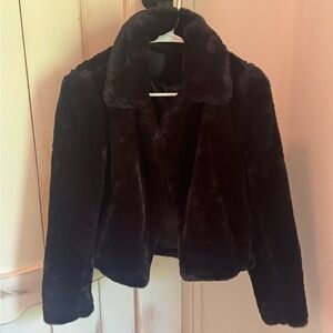 Women's Black Faux Fur Jacket - Silent XS